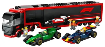 LEGO F1® Truck with RB20 & AMR24 F1® Cars