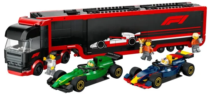 LEGO F1® Truck with RB20 & AMR24 F1® Cars