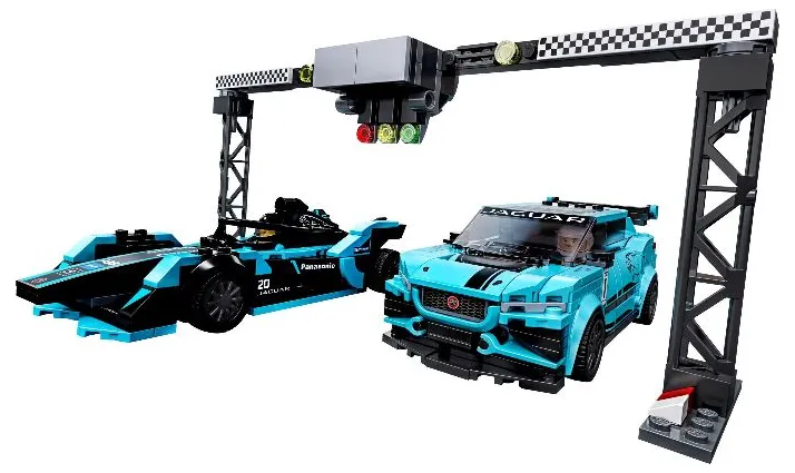 LEGO Speed Champions Formula E Panasonic Jaguar Racing GEN2 car & Jaguar I-PACE eTROPHY