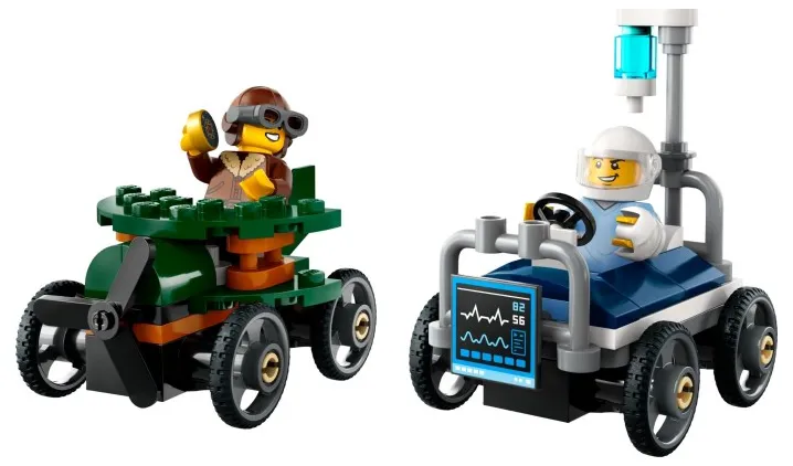 LEGO 60459 Airplane Vs. Hospital Bed Race Car Pack - City