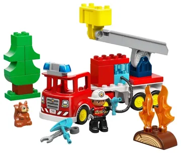 LEGO Fire Truck with Hose and Firefighter