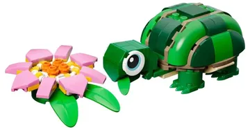 LEGO Turtle with a Water Lily Flower