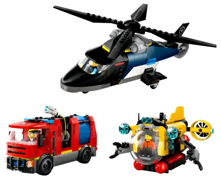 LEGO® CITY Helicopter Fire Truck & Submarine Remix