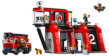 LEGO Fire Station with Fire Truck