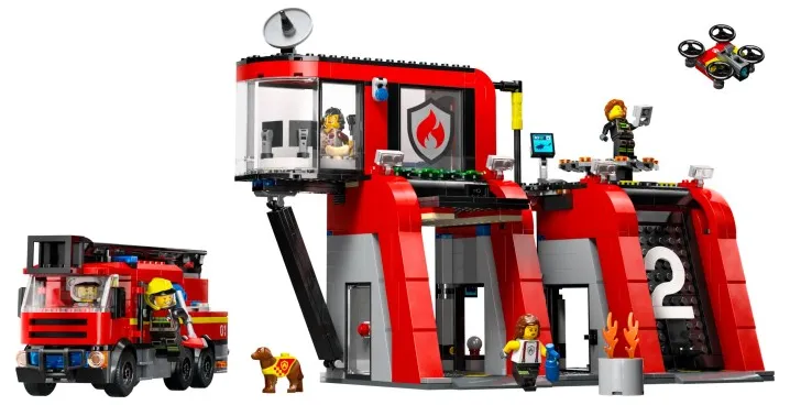 LEGO Fire Station with Fire Truck