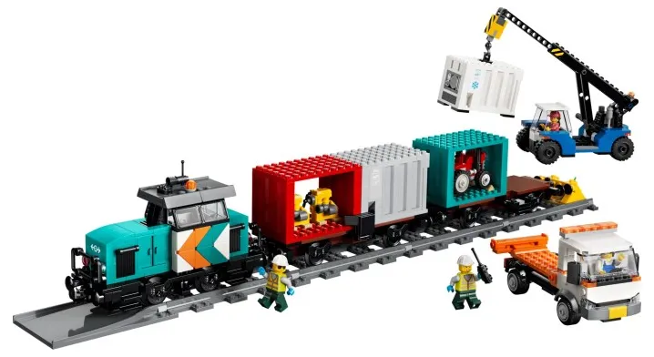 LEGO Harbor Freight Train with Crane & Truck