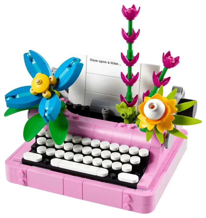 LEGO Typewriter with Flowers