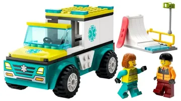 LEGO 60403 Emergency Ambulance and Snowboarder - City 4+