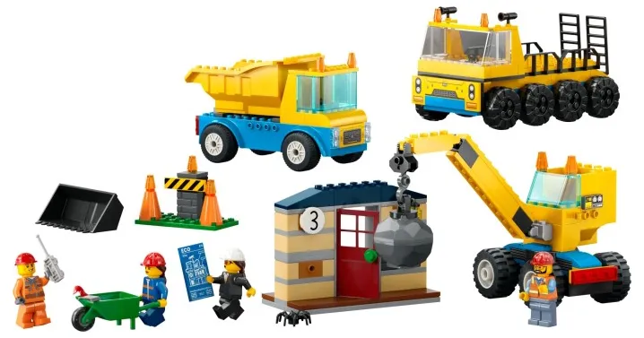 LEGO 60391 Construction Trucks and Wrecking Ball Crane - City 4+